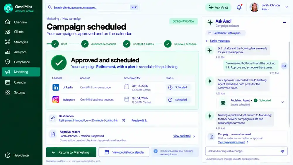 Approval and scheduling confirmation